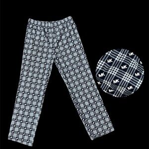 Michael Kors Navy and White Plaid Pants
